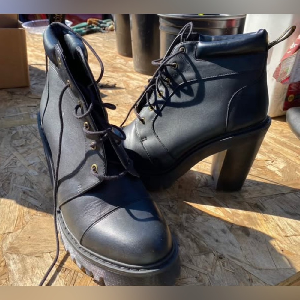 Dr. Martens Black Women's Lace-Up Heeled Boots